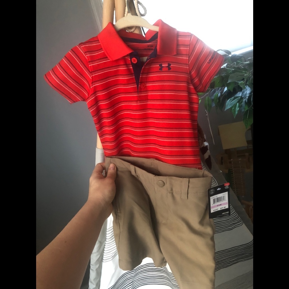 NWT under armour baby golf outfit